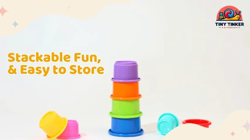Animated Tiny Tinker spot with the cup tower — Stackable Fun & Easy to Store