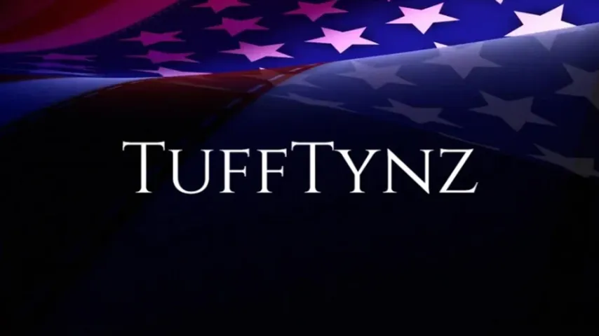 TuffTynz wordmark over a waving American flag