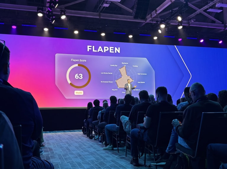 Presenting the Flapen Score and radar to a full room on a conference stage