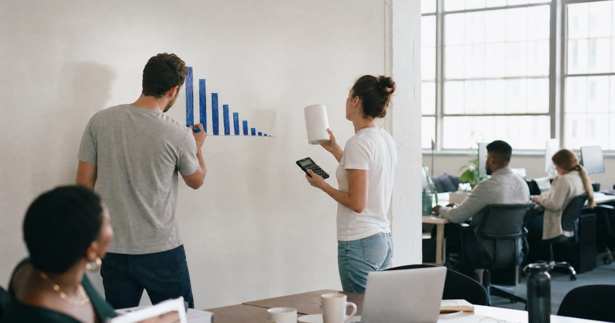 Flapen cover for Amazon agency pricing models explained: Flapen operators sketching a margin waterfall on a whiteboard